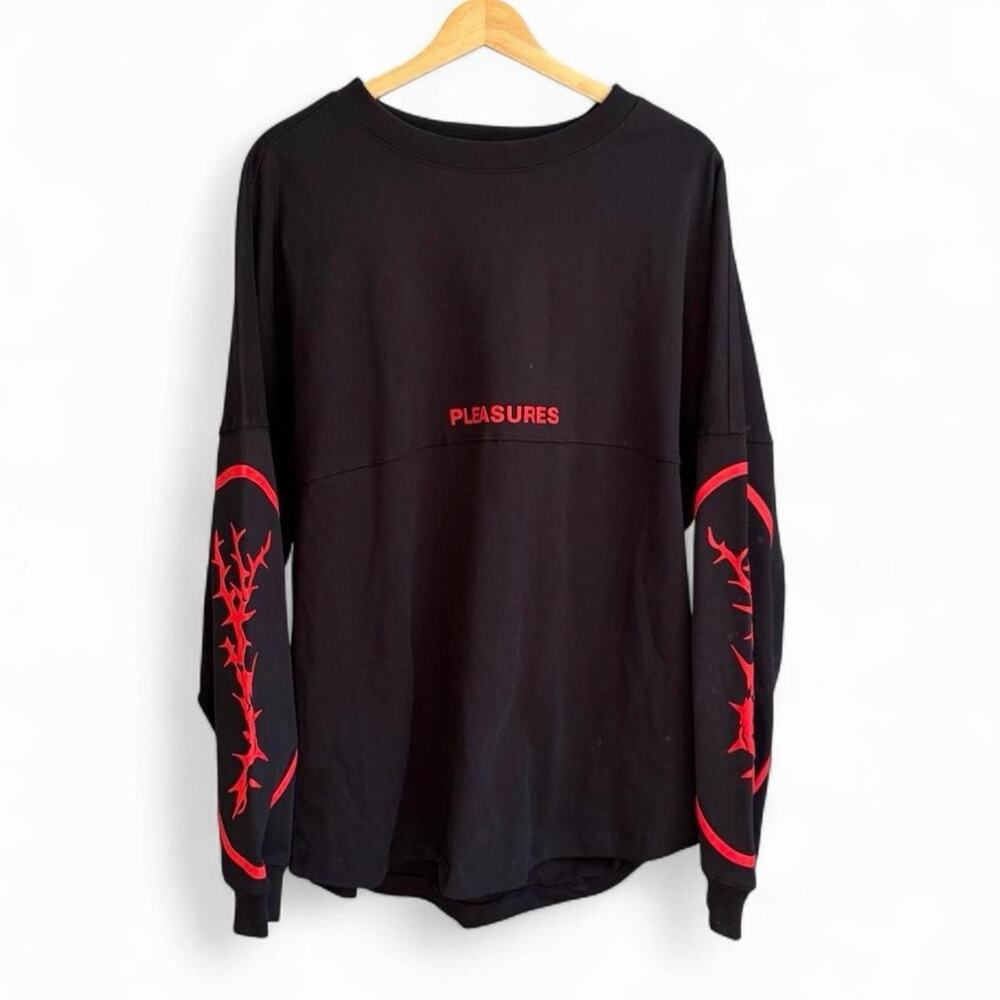 Pleasures Spellout Skater Streetwear Mens L Barbed Wire Long Sleeve Shirt